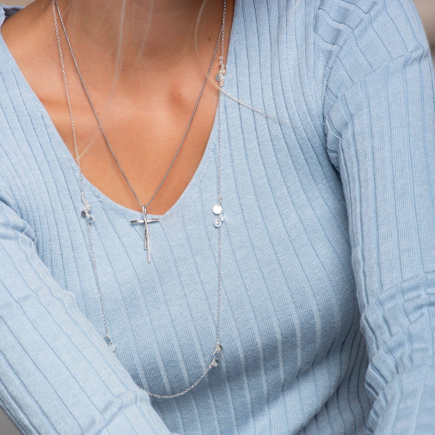 Silpada 'Organic Cross' Pendant Necklace in Sterli