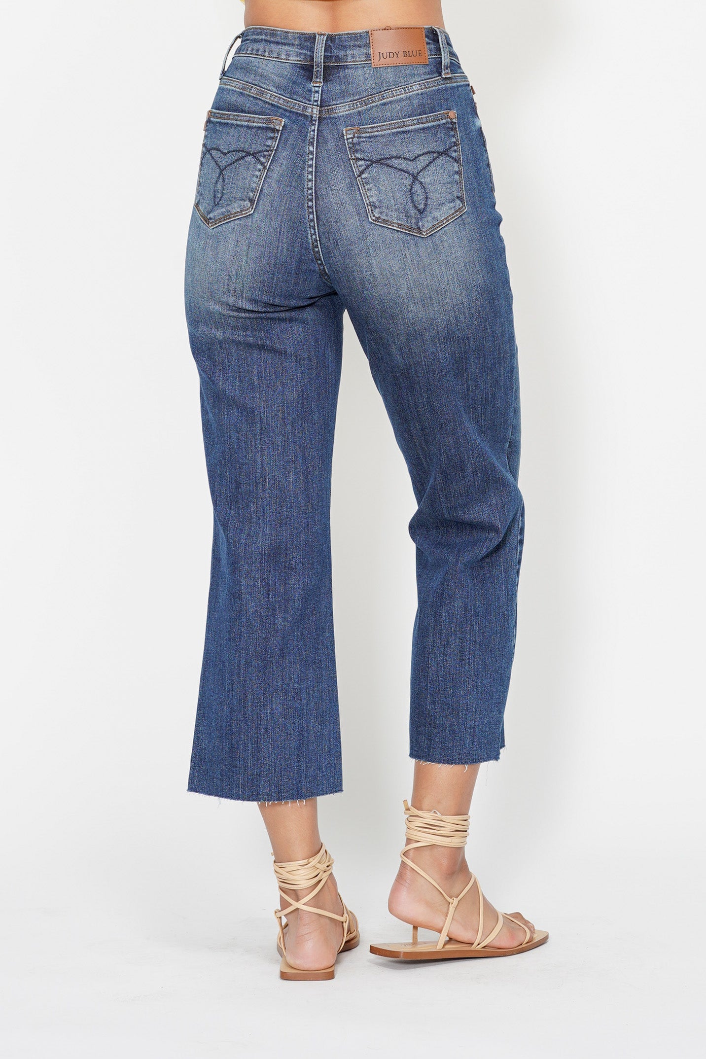 Dolly High Rise Back Pocket Classic Cropped Wide Leg