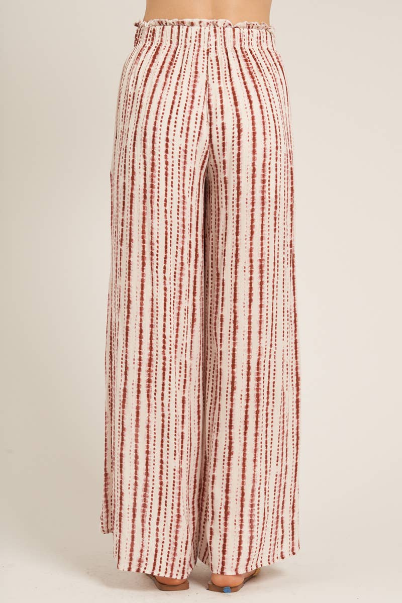 Front Slit Striped Pants