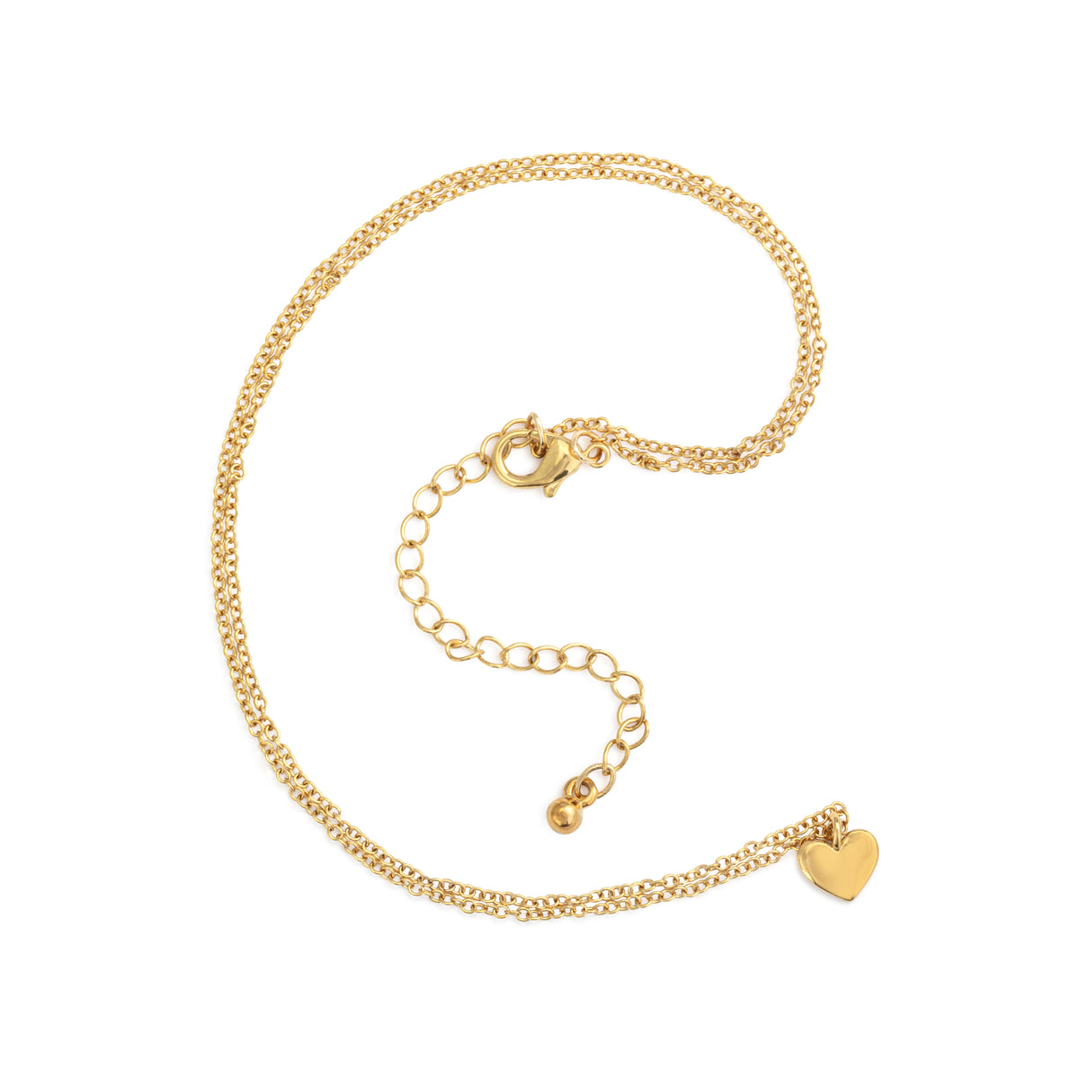 Gold Heart Charm Necklace