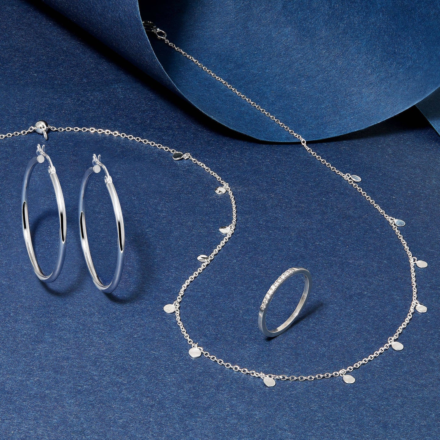 'Silver Lace' Adjustable Station Necklace
