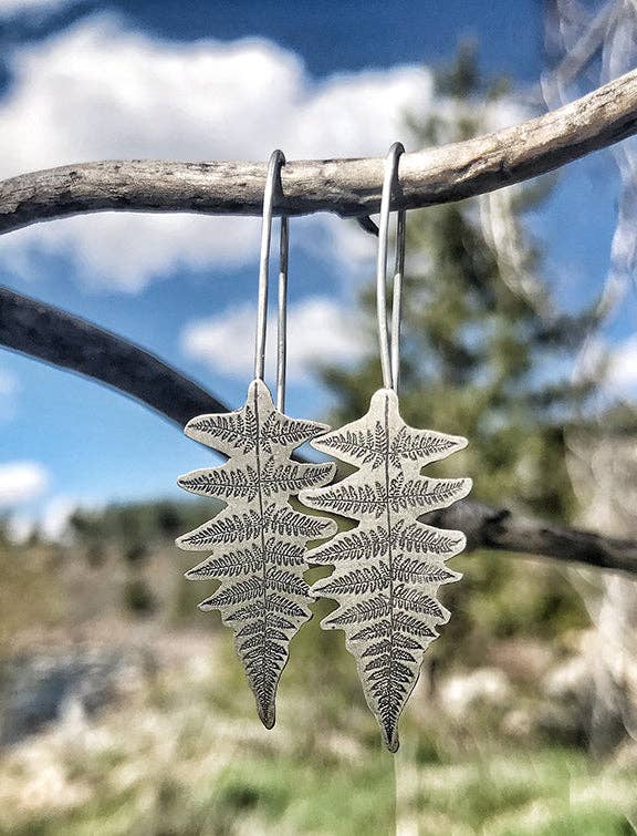 Fern Earrings – Nature-Etched Simplicity