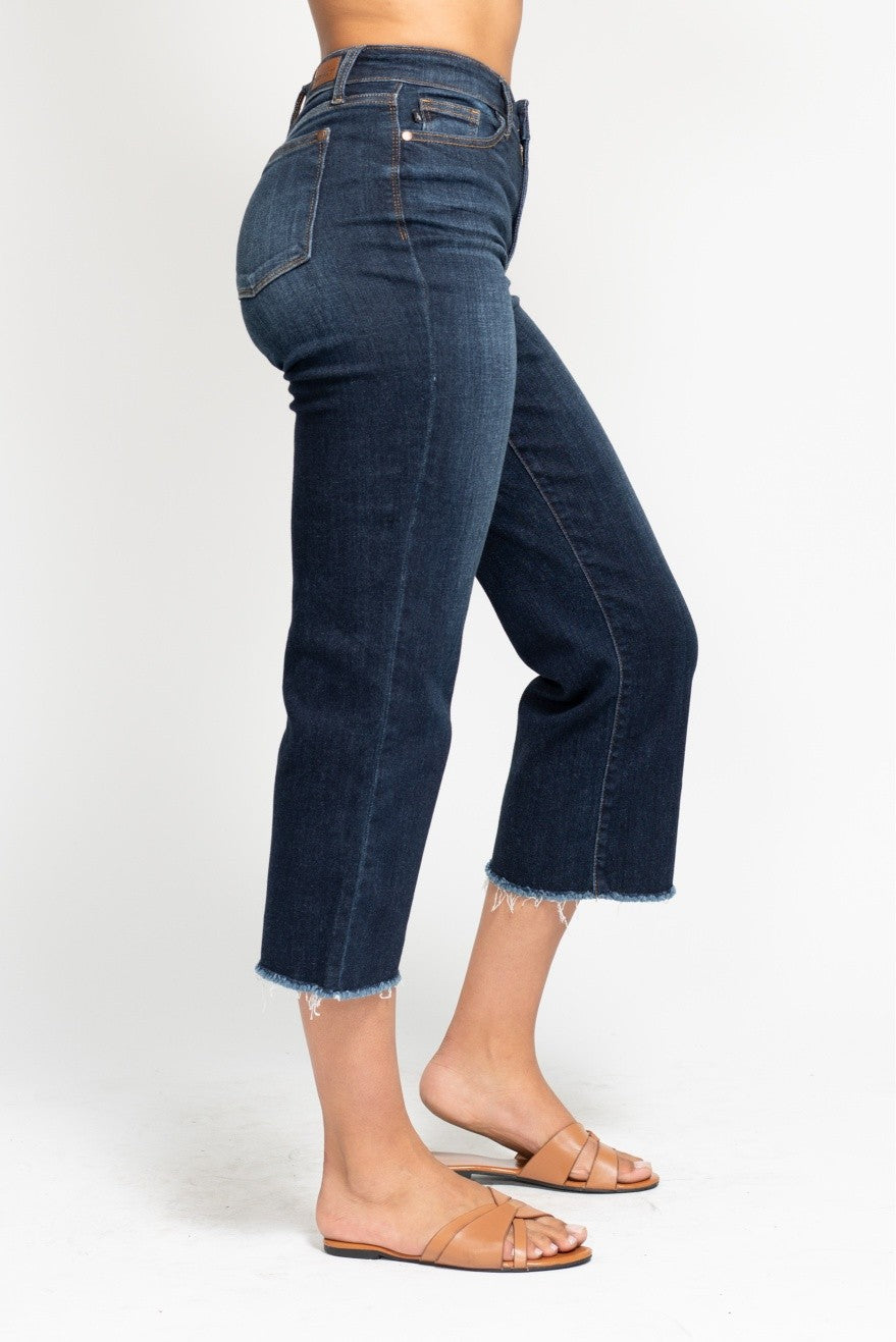 Paisley Wide Leg Cropped Jeans