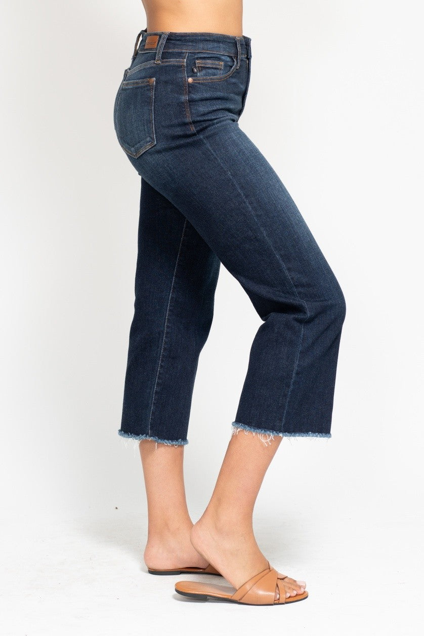 Paisley Wide Leg Cropped Jeans
