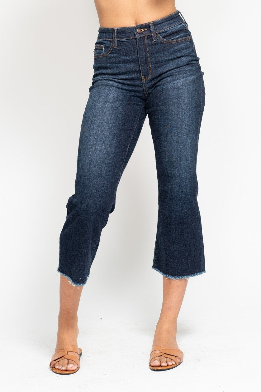 Paisley Wide Leg Cropped Jeans
