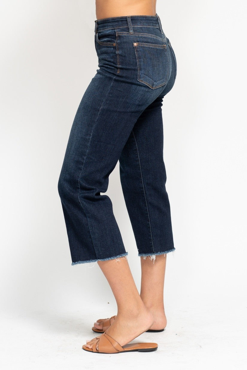 Paisley Wide Leg Cropped Jeans