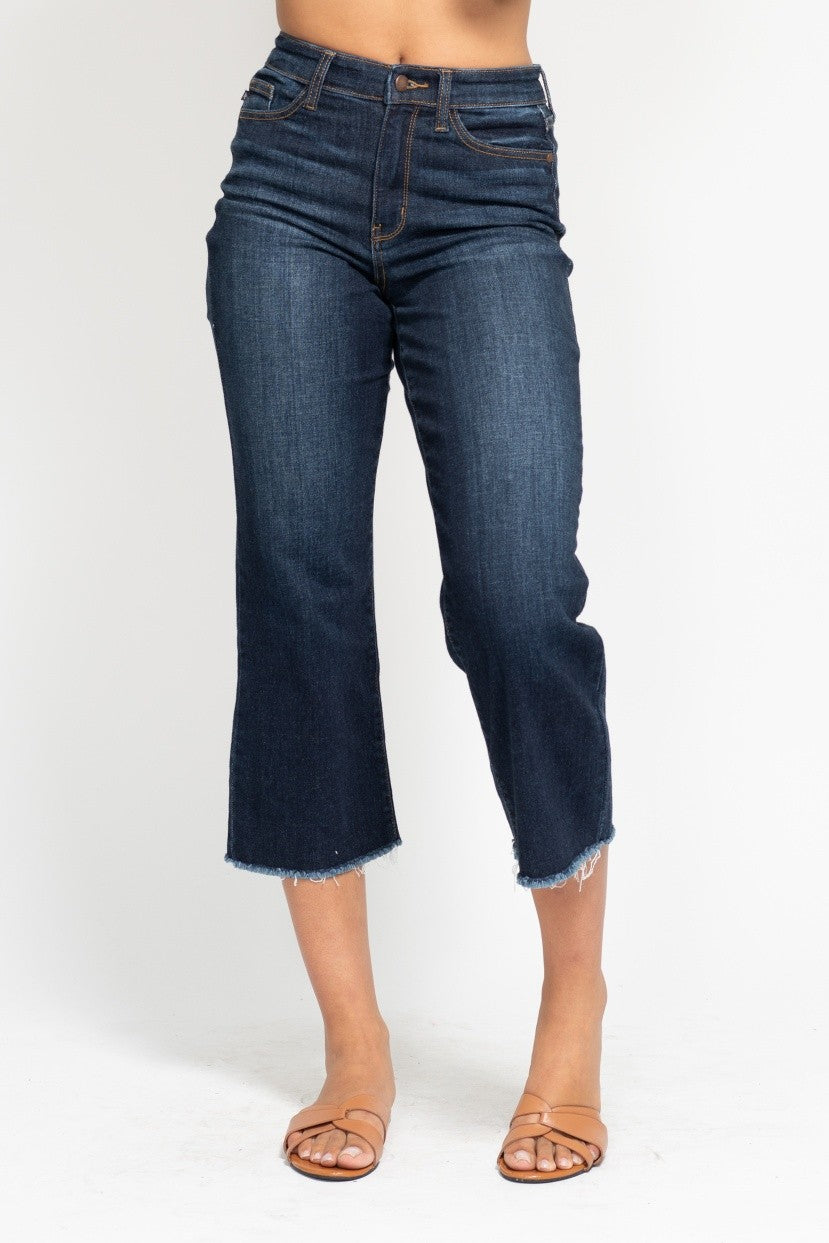 Paisley Wide Leg Cropped Jeans