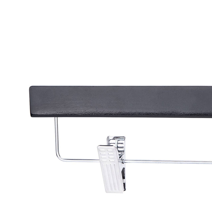 14" Black Wood Skirt and Pants Hangers - Case of 50
