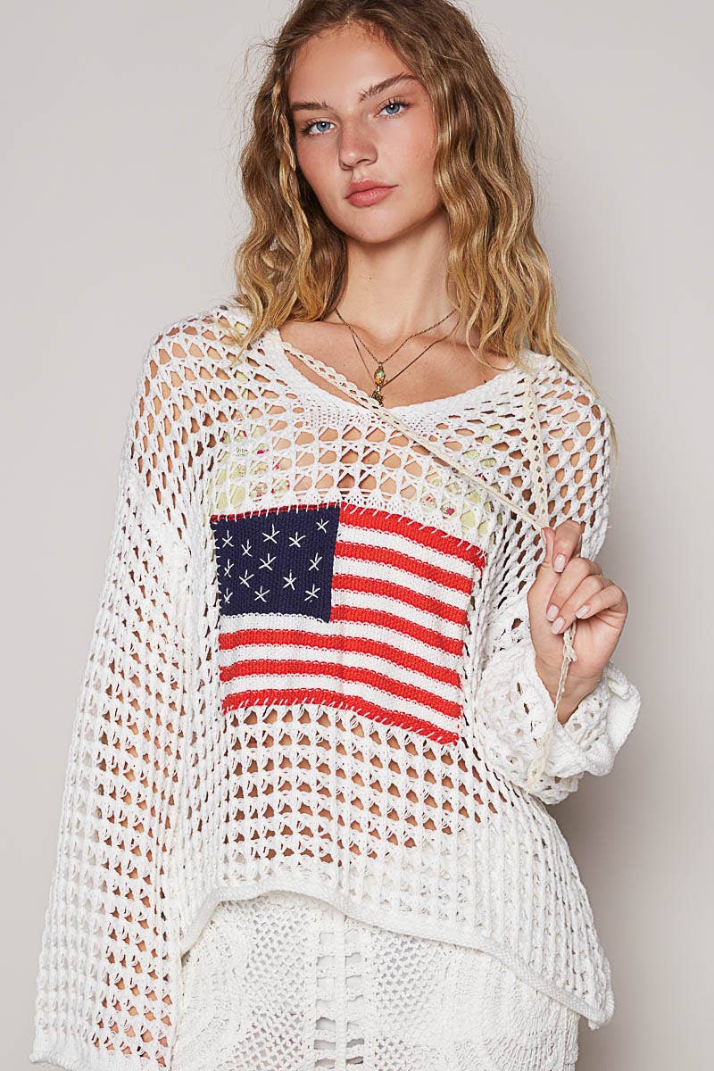 American Flag Hooded Sweater