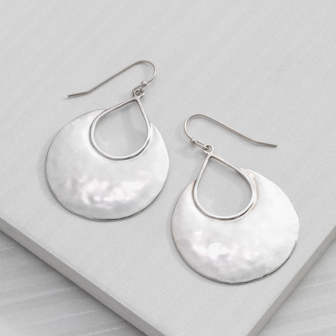 'Crescent Drop' Sterling Silver Earrings