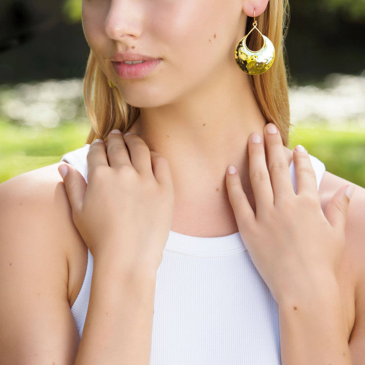 'Crescent Drop' Sterling Silver Earrings