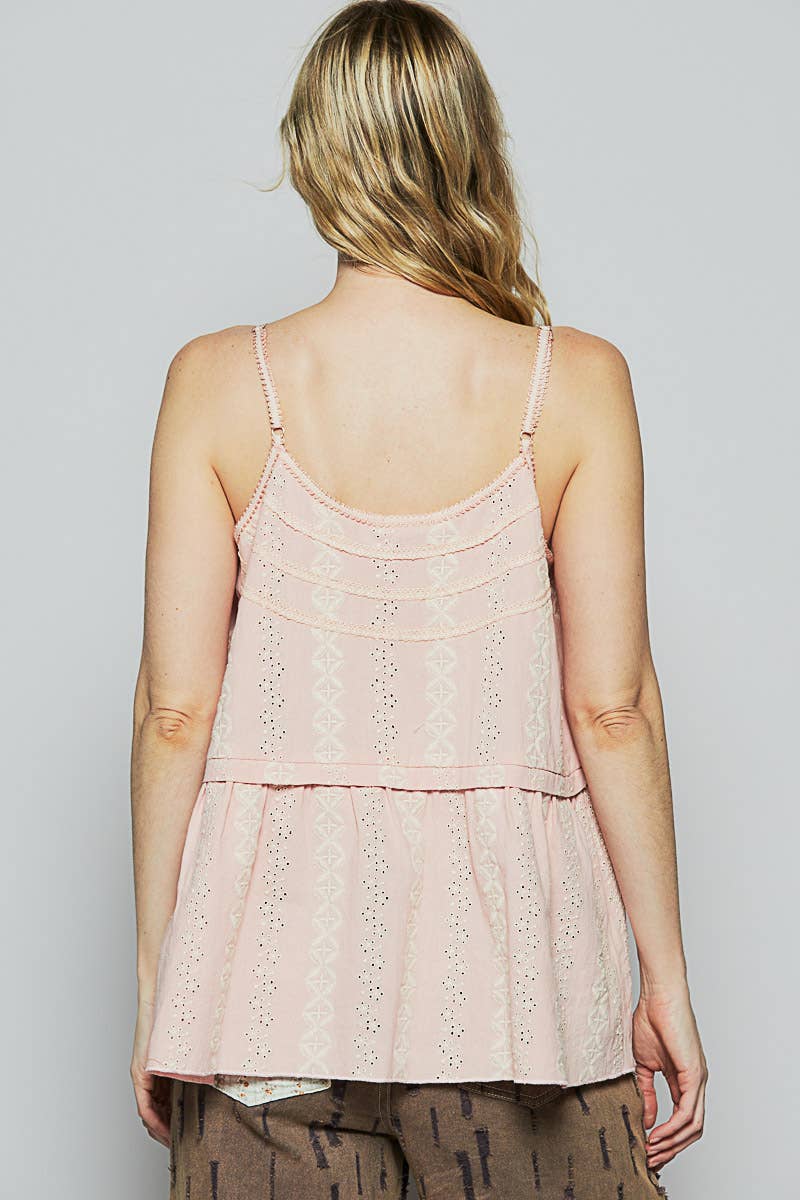 Embroidered Linen Tank Top