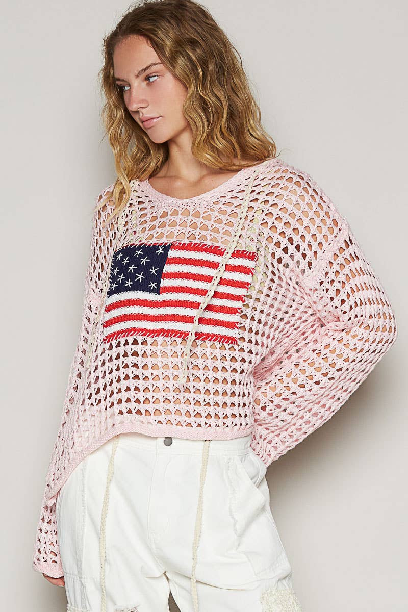 American Flag Hooded Sweater