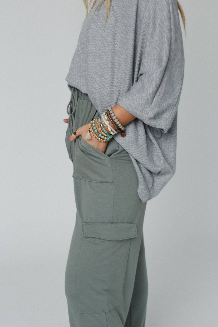 Easy Mornings Cinched Pants - Light Olive