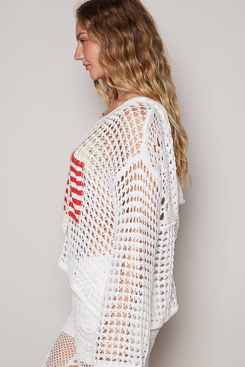 American Flag Hooded Sweater