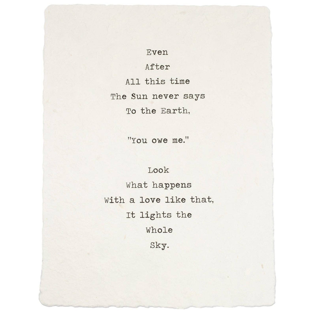 Handmade Paper Print - Even After All This Time