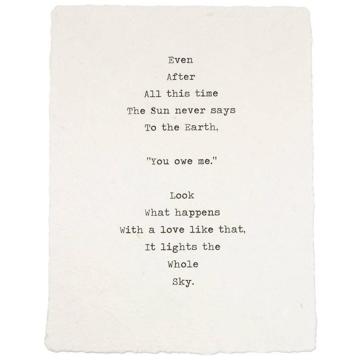 Handmade Paper Print - Even After All This Time