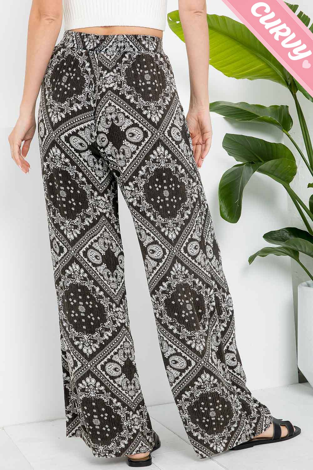 Bandana Print Pants - Plus