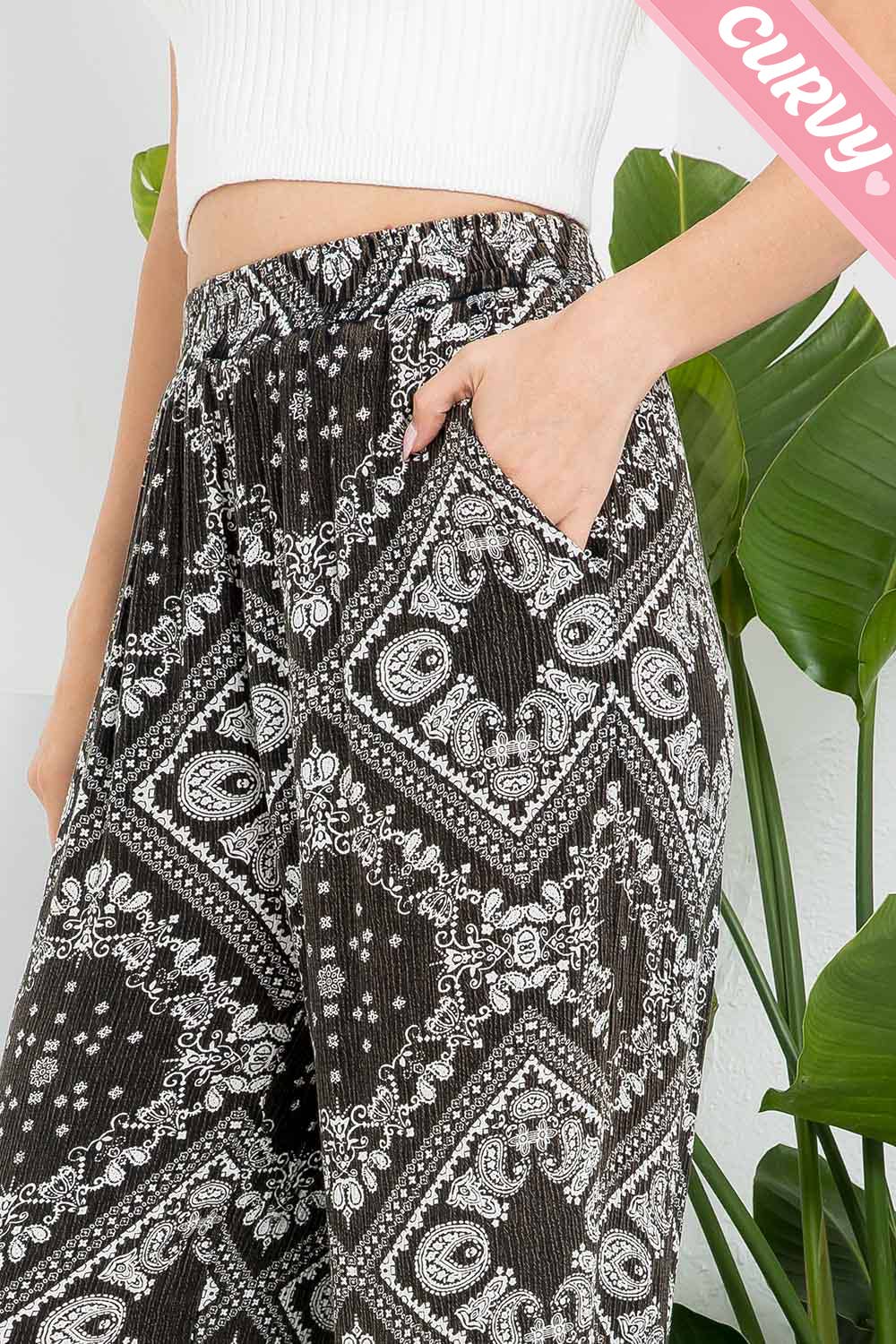Bandana Print Pants - Plus