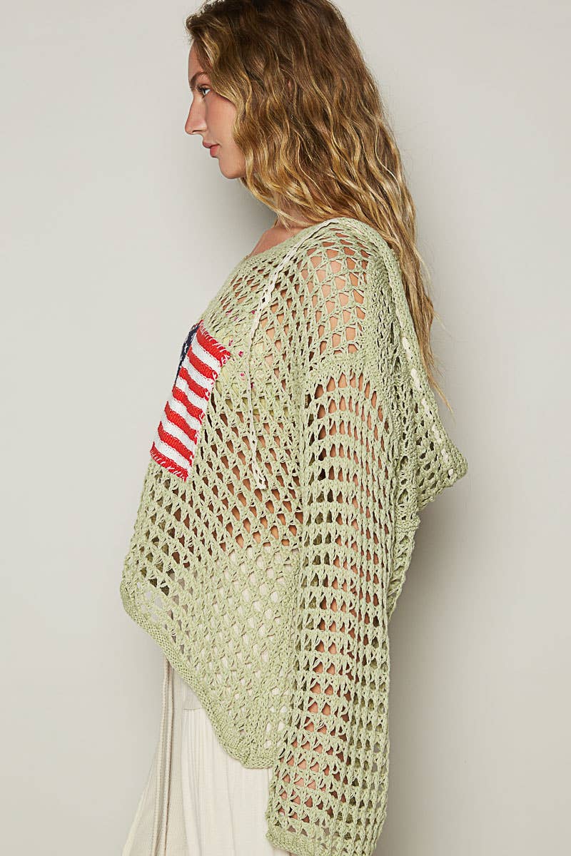 American Flag Hooded Sweater
