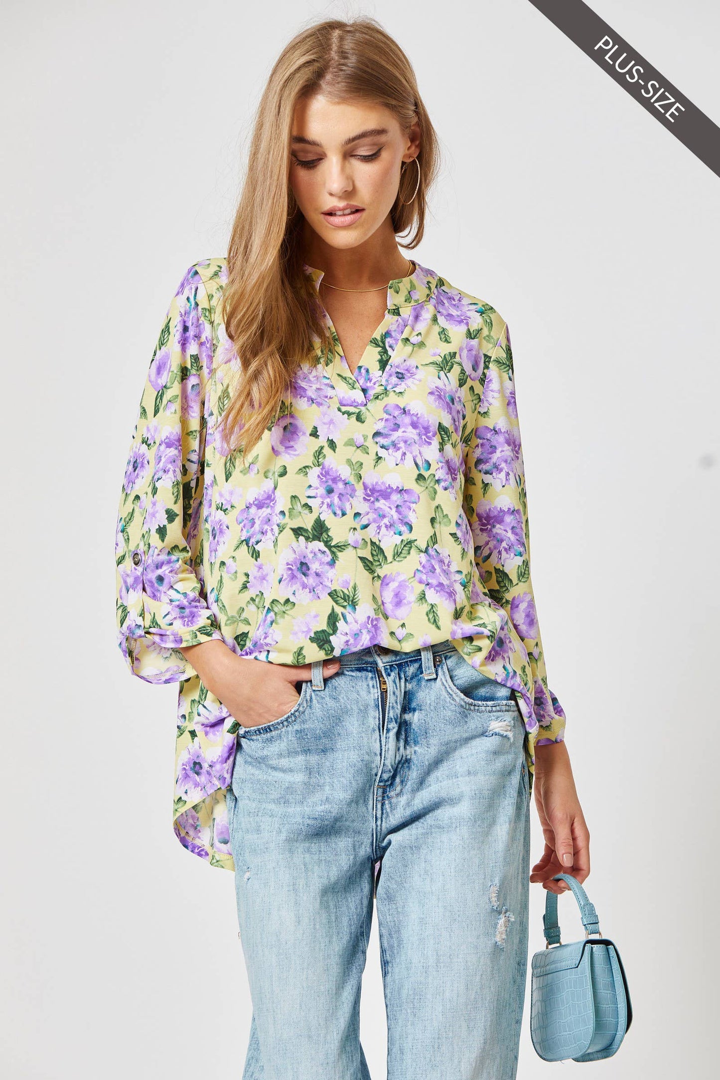 Lizzy 3/4 Sleeve Print Top - Plus