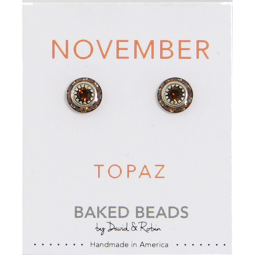 Crystal Disc Birthstone Earrings