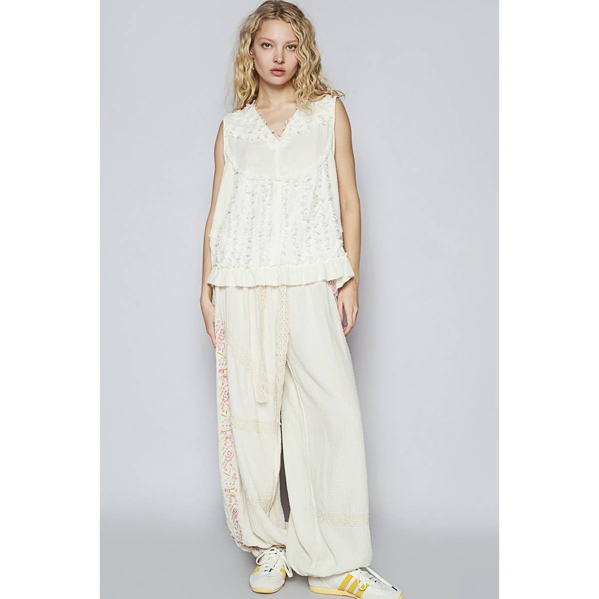 Sleeveless Textured Woven Top
