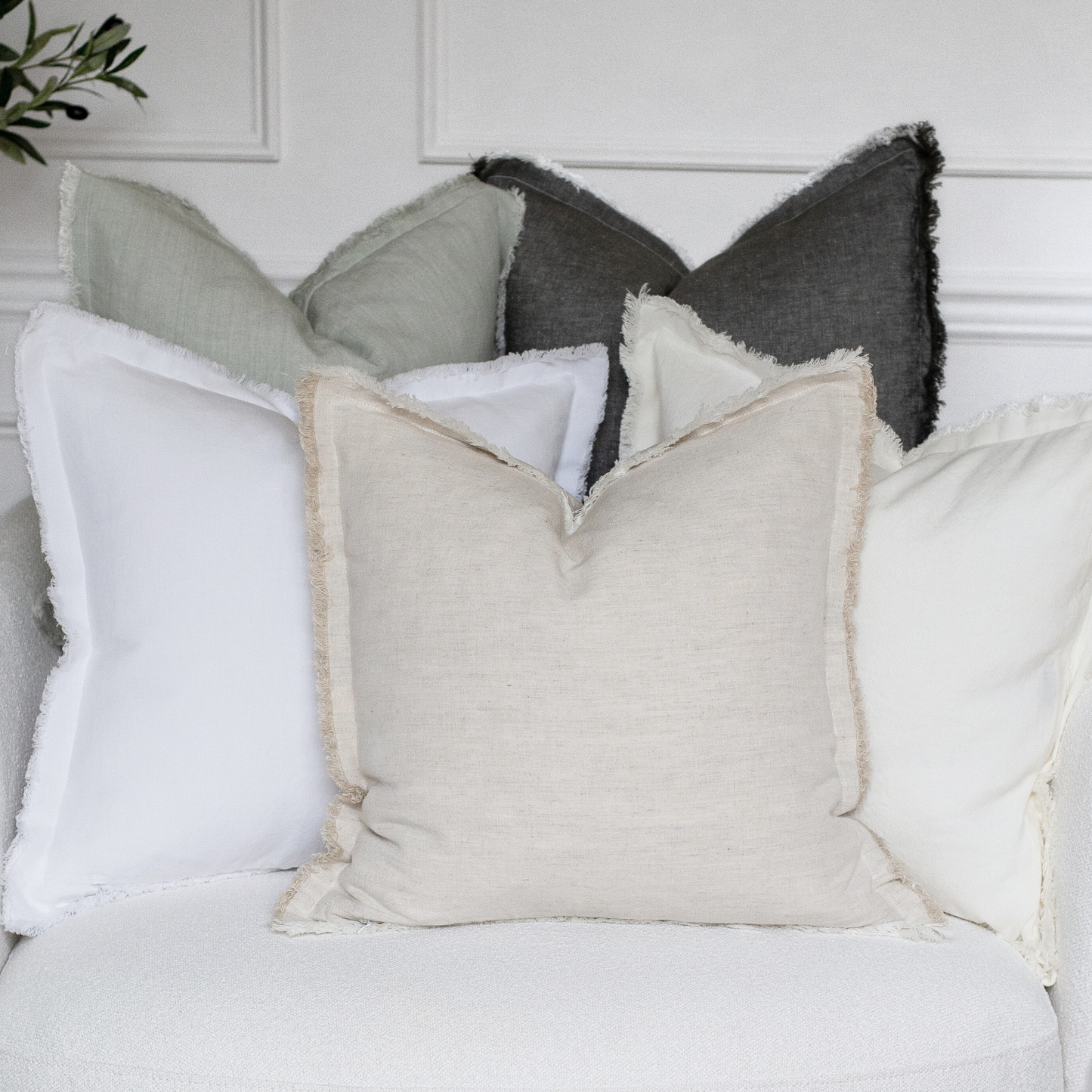 Fringe Pillow Covers - Neutral Color Palette