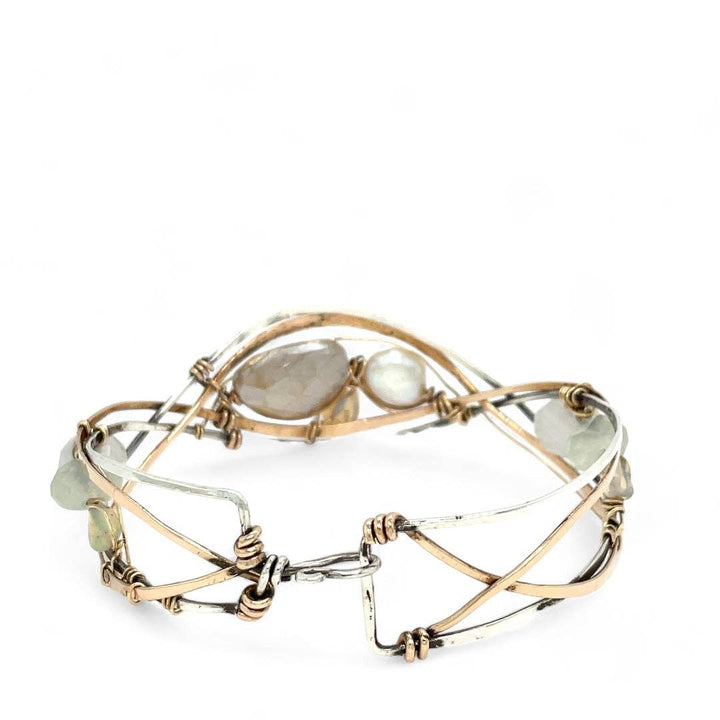 Braided Moonstone Cuff Bracelet