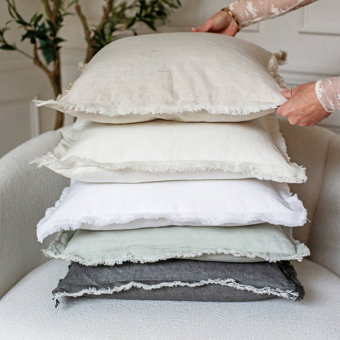 Fringe Pillow Covers - Neutral Color Palette