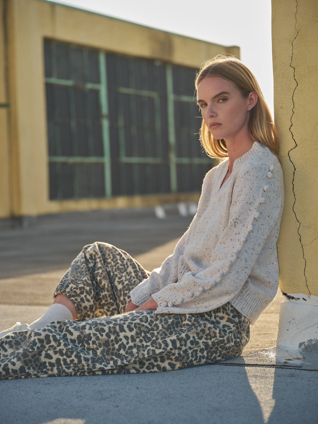 Leopard Print Relaxed Fit Pull-On Pants