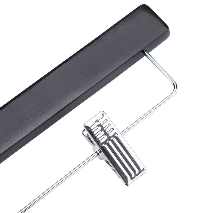 14" Black Wood Skirt and Pants Hangers - Case of 50