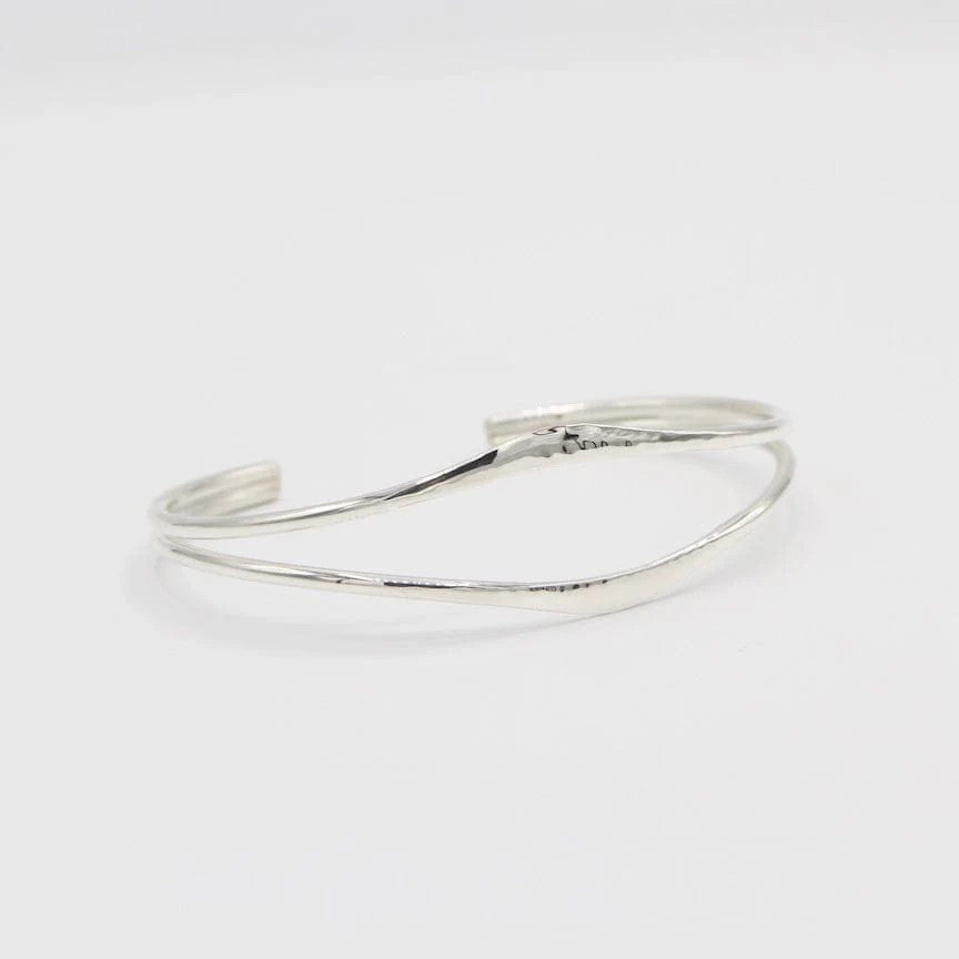 Silver Hammered Open Cuff