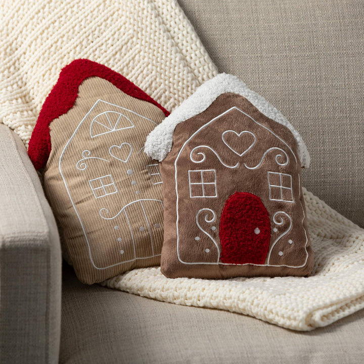 Gingerbread House Decorative Pillow | Holiday Accent