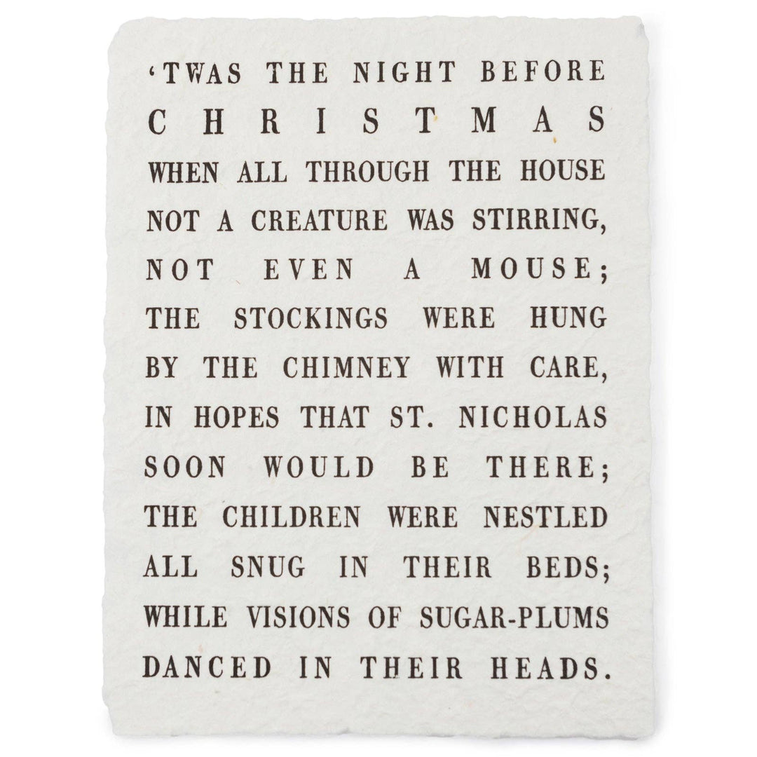 Twas The Night Before Christmas Handmade Paper Print 12"x16"