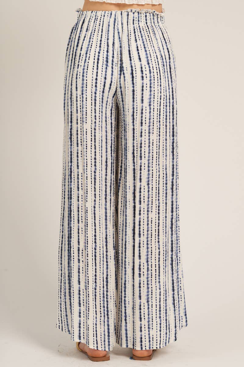 Front Slit Striped Pants