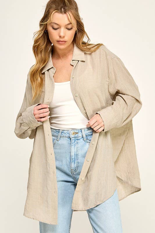 WASHED SUPER SOFT SEE THROUGH BUTTON DOWN SHIRTS