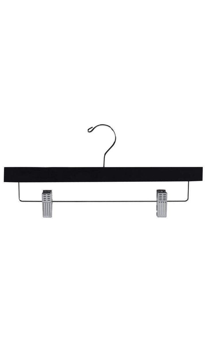 14" Black Wood Skirt and Pants Hangers - Case of 50