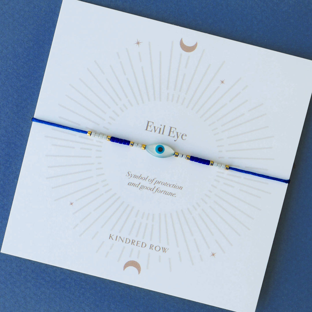 Blue Evil Eye Beaded Bracelet
