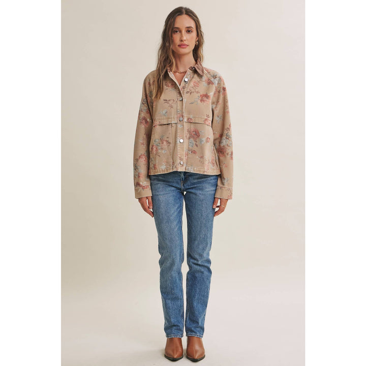 Wild Rose Vintage Floral Twill Jacket