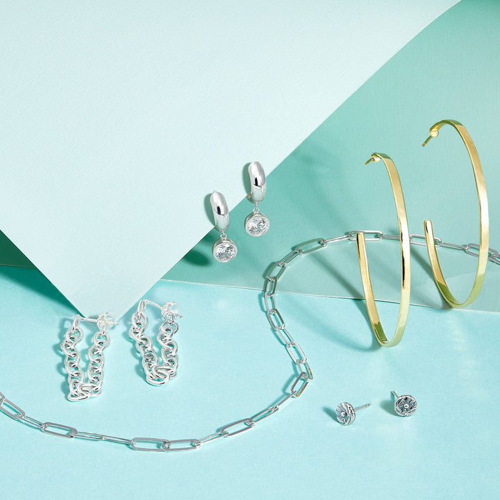 'Circle Up' Hammered Hoop Earrings in Sterling Silver