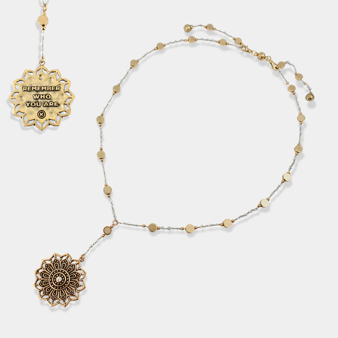 Remember Who You Are Crystal Mandala Pendant Necklace