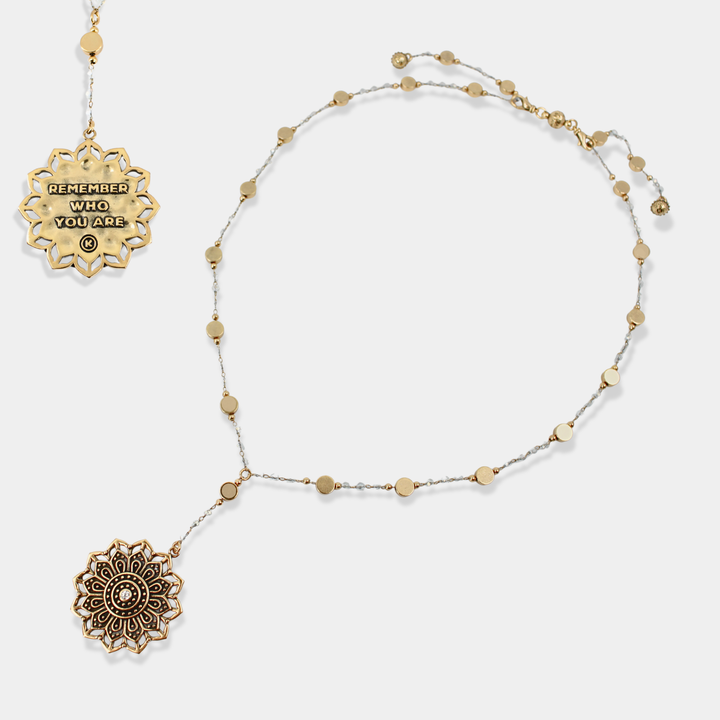 Remember Who You Are Crystal Mandala Pendant Necklace