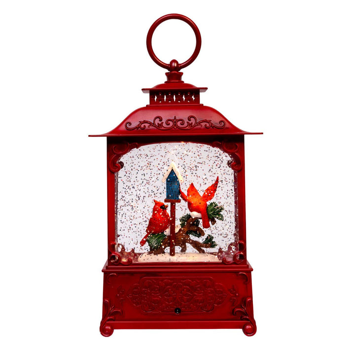10" Cardinals Tree Glitter Lantern