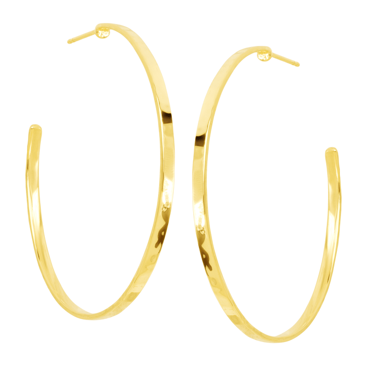 'Circle Up' Hammered Hoop Earrings in Sterling Silver