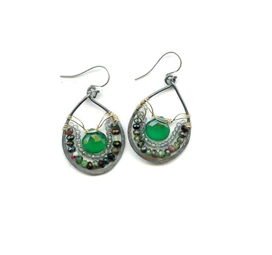 Green Onyx Drop Earrings