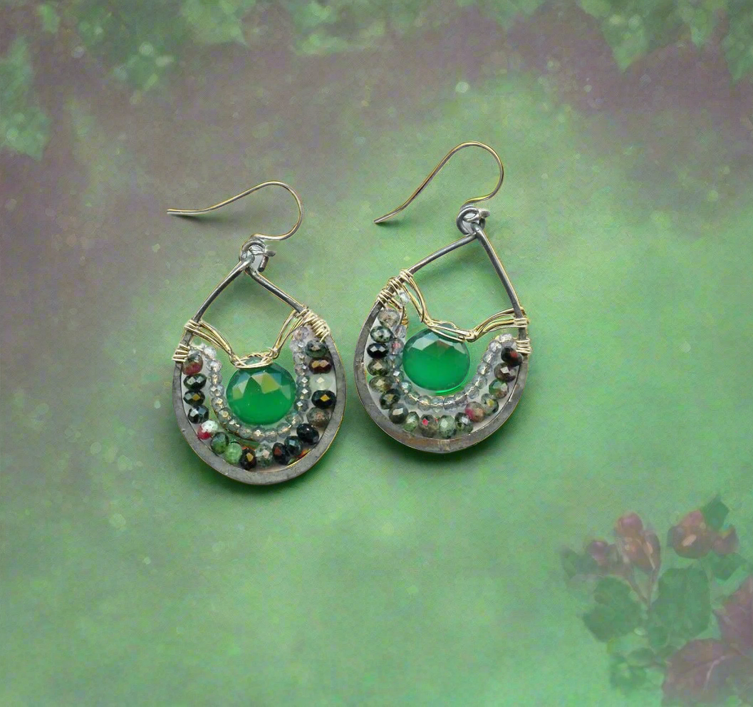 Green Onyx Drop Earrings