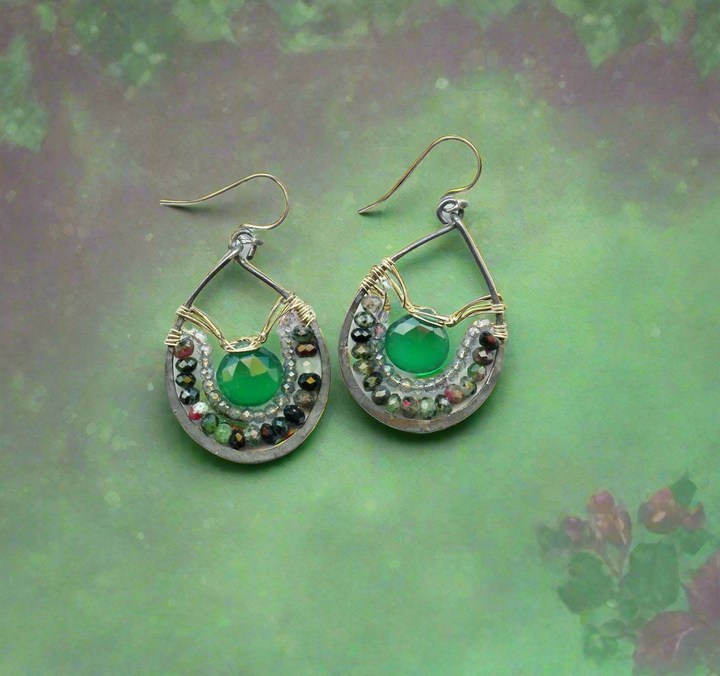 Green Onyx Drop Earrings