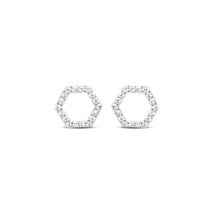 Pavé Hexagon Studs