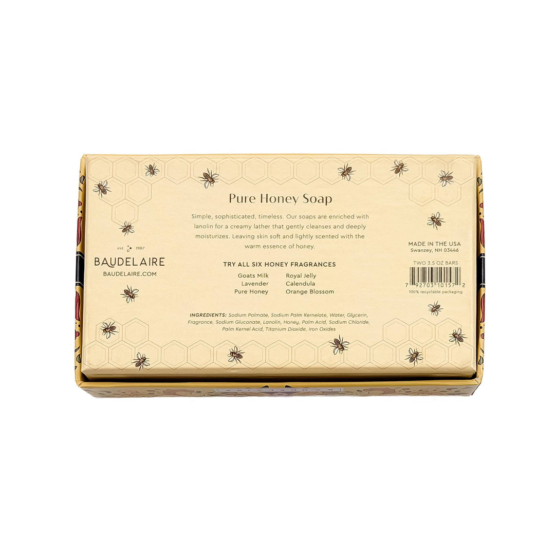 Pure Honey Soap 3.5oz – 2 Bar Gift Box